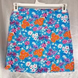 Sky to Moon Trendy Blue Floral Mini Skirt – Size Small